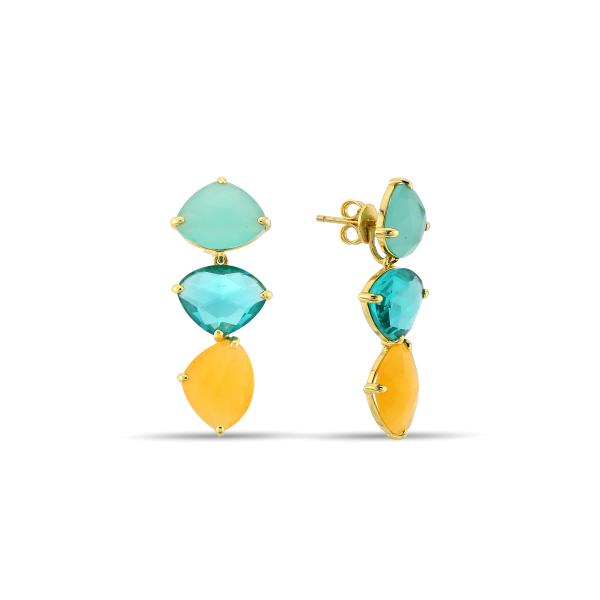 925 Ayar Opal Glow Mavi Küpe