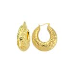 Hammered Hoop Earring - Gold