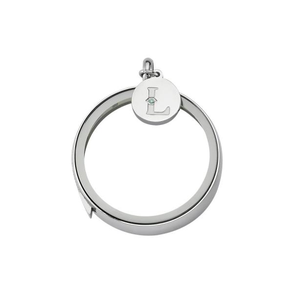 Swarovski Zirconia Logo Tag - Luzyo - 30 mm - Silver - Magnifying