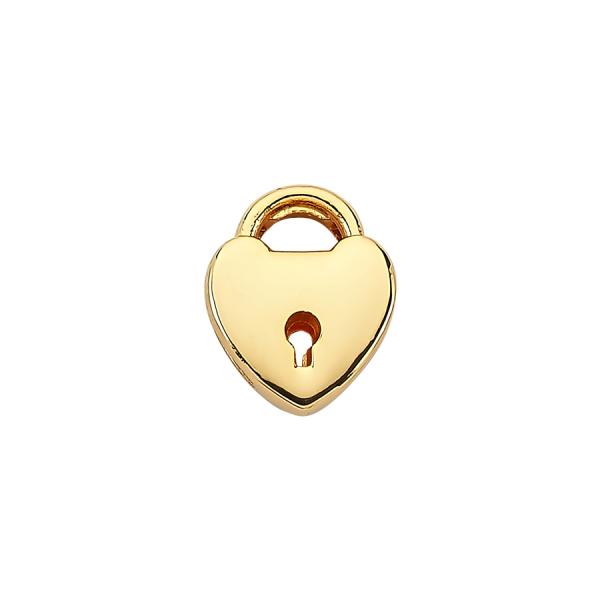 Slider Charm Kilitli Kalp - Altın