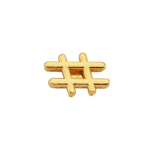 Slider Charm Hashtag - Gold
