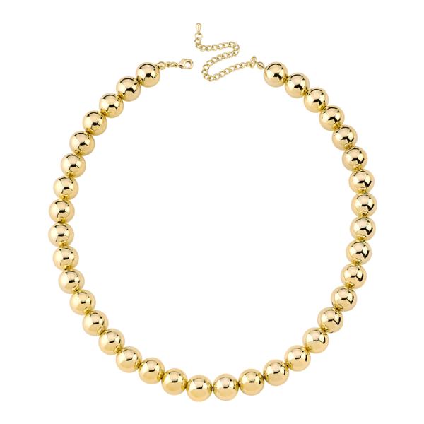 Gz Beads Necklace - 12 mm - Gold