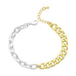 Gold & White Curb Bracelet