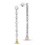 Yellow Pear Drop Cz Earring