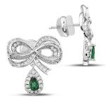 Green Bow Cz Earring