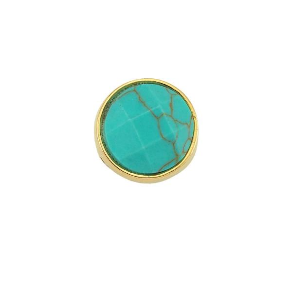 Slider Charm Turkuaz Taş - 2 - Gold