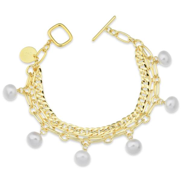 Pearl Drop Chain Bracelet