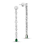 Green Pear Drop Cz Earring