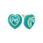 Heart Resin Earring - Blue