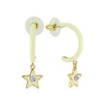 Star Hoop Earring - Beyaz
