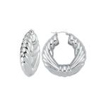Flame Hoop Earring - White