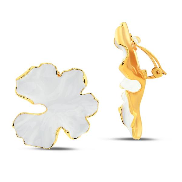 White Floral Earring