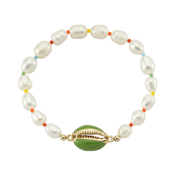 Sea Shell Pearl Bileklik - Yeşil