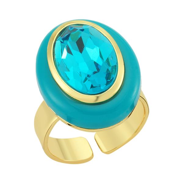 Oval Resin Ring - Blue