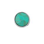 Slider Charm Turkuaz Taş - 2 - Silver