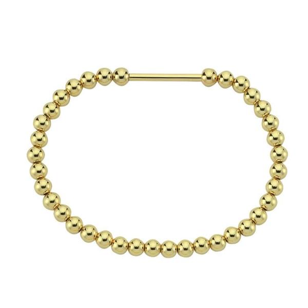 Bar Bead Bracelet - 5mm - Gold