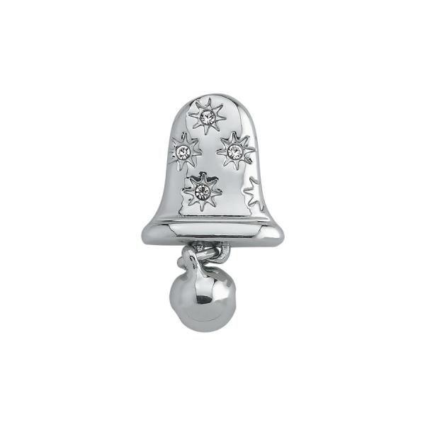 Slider Charm Christmas Bell - Silver