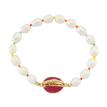 Sea Shell Pearl Bileklik - Fuşya